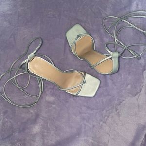 Silver Strap up heels